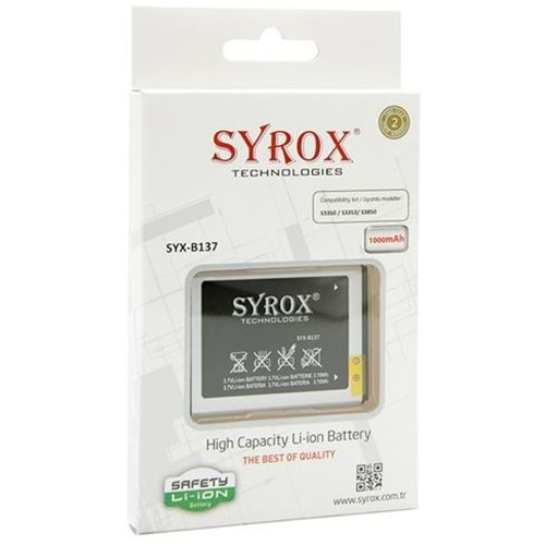 Syrox Samsung 3850 Batarya B137