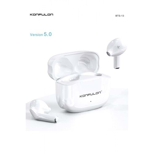 Konfulon BTS13 Bluetooth Kablosuz Kulaklık Beyaz