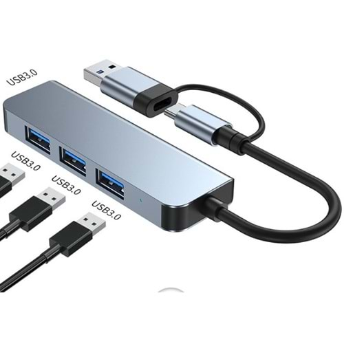 Concord BYL-2013TU 4 İn 1 Usb-A & Type-C Usb Hub