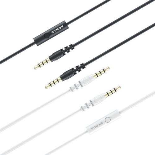 Syrox Aux Audio Mikrofonlu Kablo 1,5 Mt C118