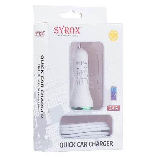 Syrox Note 4/5 - S6/S7 Quıck Charging Set / 2.4A / Araç C47
