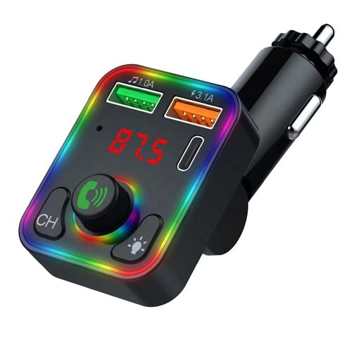 Concord C618 RGB Led PD 18 + QC 3.1A Şarj Fm Transmitter