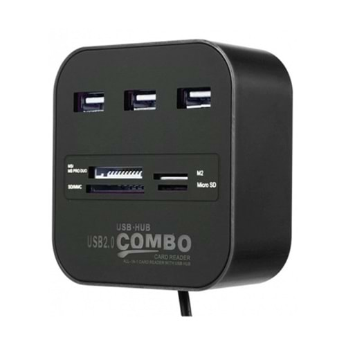 Concord C-847 Usb Hub 2.0+Card Reader - Siyah