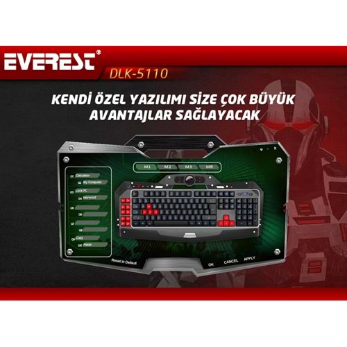 Everest Rampage Dlk-5110 Siyah Usb Makrolu Gaming Q Multimedia Klavye