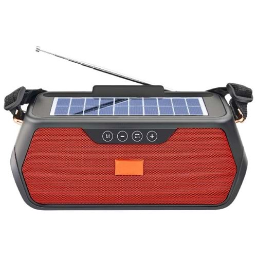 Concord FP81S BT/FM/USB Solar(Güneş) Enerji Bluetooth Hoparlör - Kırmızı