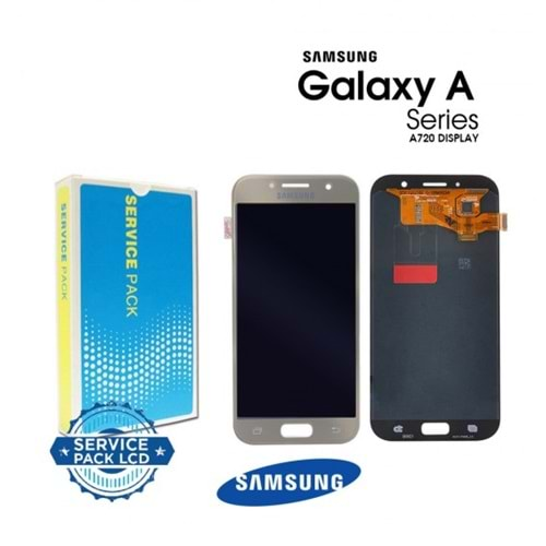 Samsung A7 2017 A720 Lcd Ekran %100 Servis Orjinal Gold