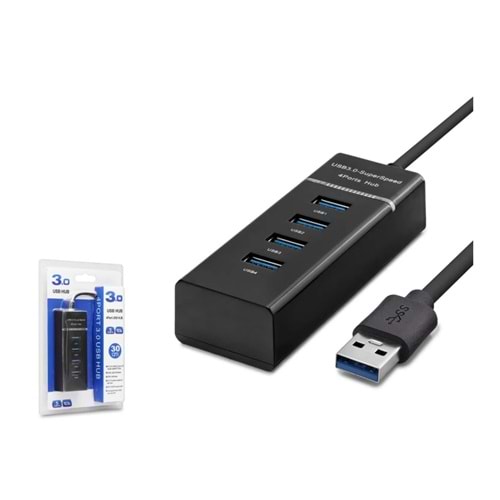 HADRON HDX7017 USB 3.0 Hub 4 Port 0.3 m - Siyah
