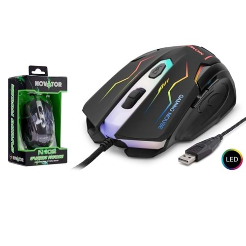 Novator N102 Mouse Kablolu Oyun Usb Ledli 2000 Dpı