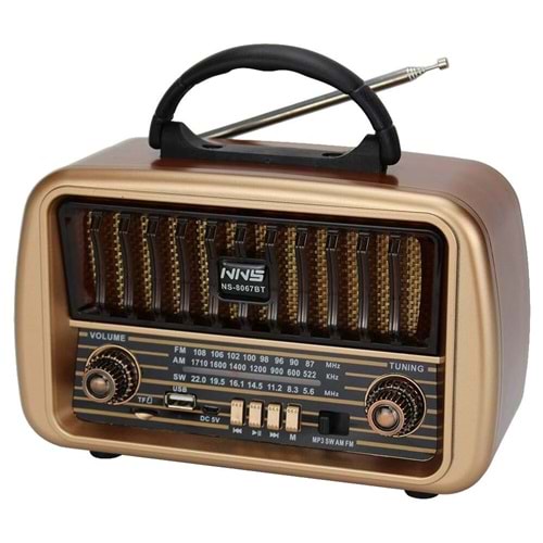 Concord NS8067 Nostaljik Radyo USB & TF & Aux Girişli Bluetooh Hoparlör