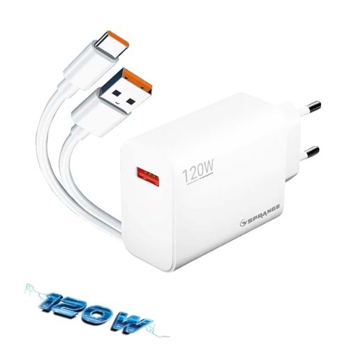 Sprange PTX120 120W Turbo USB-C Data &Şarj Kablo