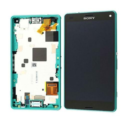 Sony Z3 Mini Lcd Ekran Yeşil Çıtalı