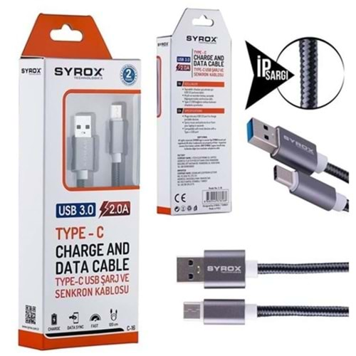 Syrox Type - C Usb 3.0 2A Data Kablo Syx- C16