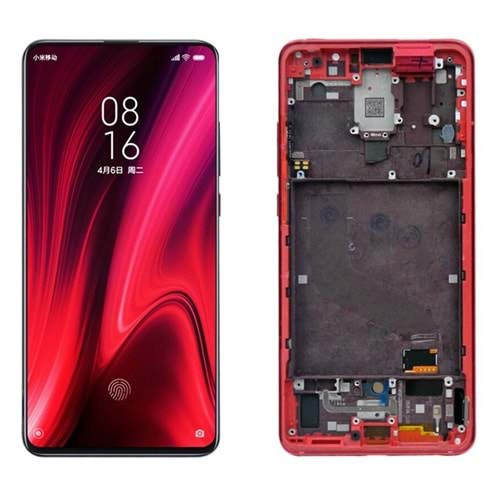 Xiaomi Mi 9T Lcd Ekran Kasalı Kırmızı