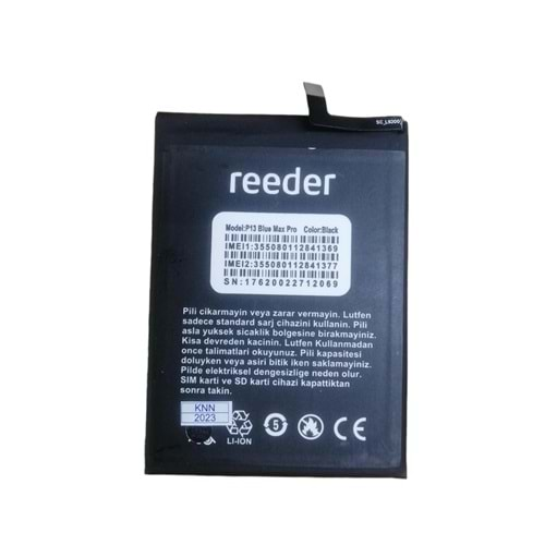 Reeder P13 Blue Max Pro Orjinal Batarya