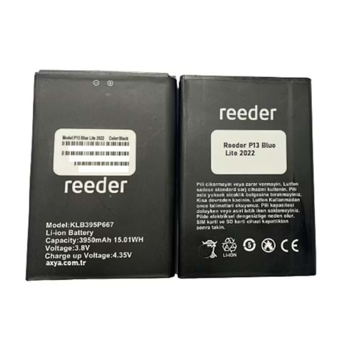 Reeder P13 Blue 2022 Batarya Orjinal Klb395P667