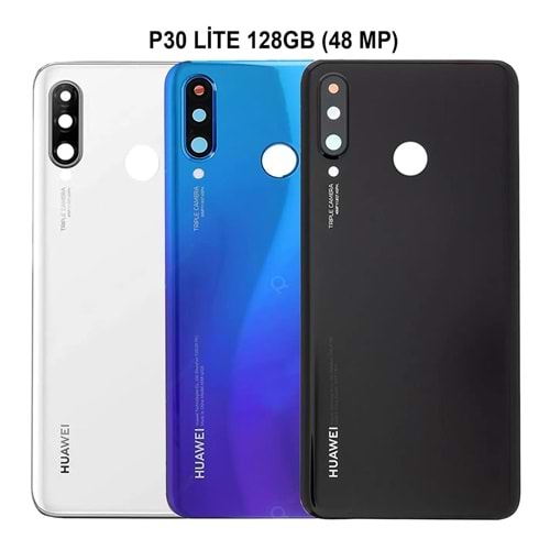 Huawei P30 Lite Arka Kapak Siyah Kamera Camlı (48 Mp)