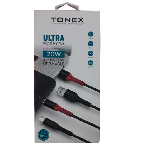 Tonex M-12 Type-c 3.4A Hızlı Usb Kablo 20w