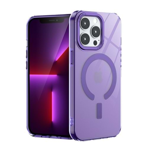 Newface İphone 15 Pro Troy Magsafe Kılıf - Purple