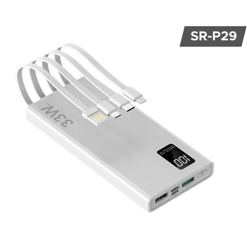 Sprange SR-P29 PD 33w Hızlı Şarj Destekli Kablolu Powerbank