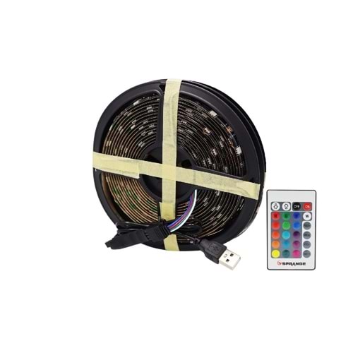 Sprange SP-LD5 Şerit Silikonlu Usb Led RGB Kumandalı 5metre