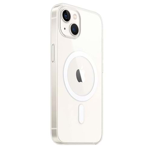 Newface iPhone 15 Plus Kılıf Magneticsafe Şeffaf Silikon - Şeffaf