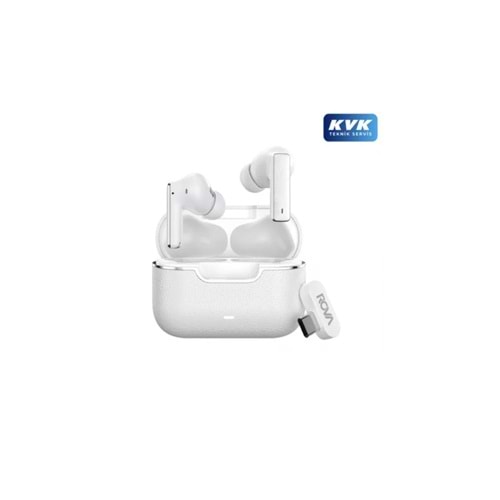 Rova RV-BKG509 Hybrid ANC + ENC PC Dongle Girişli Bluetooth Kulaklık BT5.4+EDR - Beyaz
