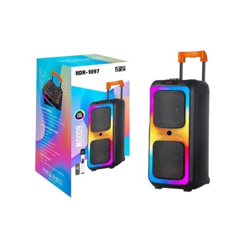 NDR1097 Taşınabilir Büyük Boy Rgb Işıklı Bluetooth Mikrofonlu Hoparlör