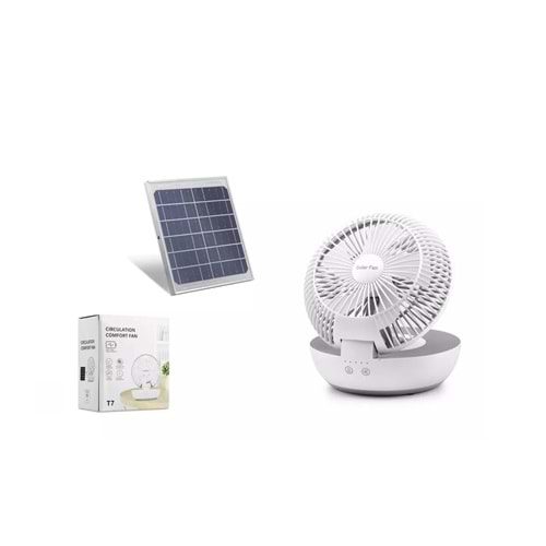 HADRON HS-T7 VANTİLATÖR SOLAR 19CM BEYAZ