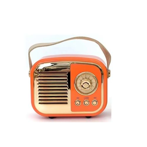 Concord BS52D Bluetooth USB & TF & Aux Girişi Nostalji FM Radyo BT - Turuncu