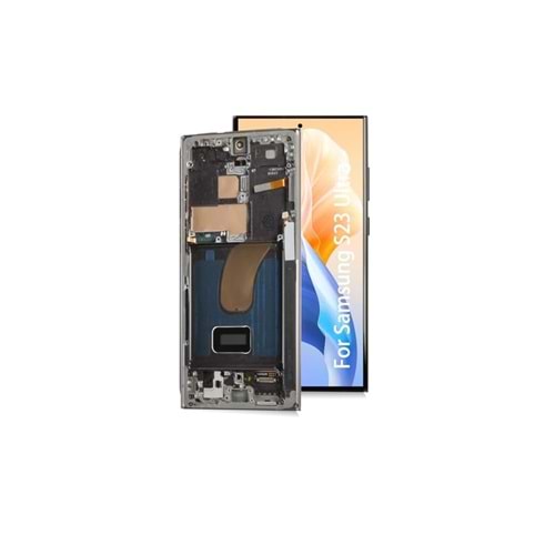 Samsung S23 Ultra Lcd Kasalı Oled Büyük İnç - Beyaz/Bej