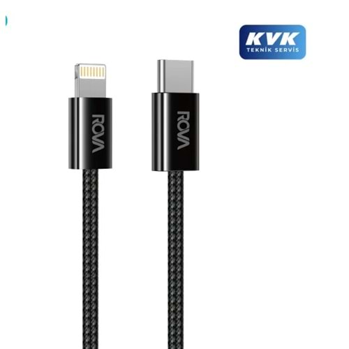 Rova KB218 PD 20W Type-c To Lightning Data Örgülü Şarj Kablosu