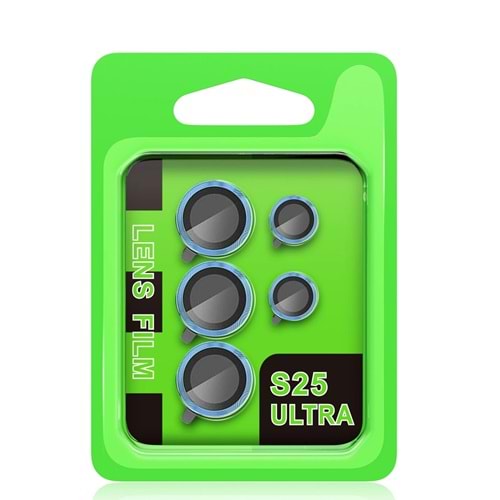 Newface Samsung Galaxy S25 Ultra Raze Metal Kamera Lens - Mavi