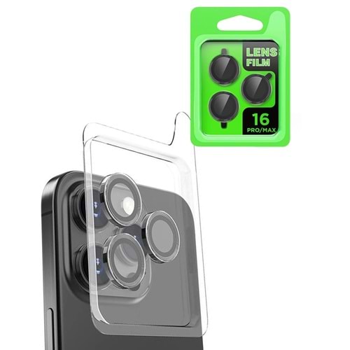 Newface iPhone 16 Pro Max Raze Metal Kamera Lens - Siyah
