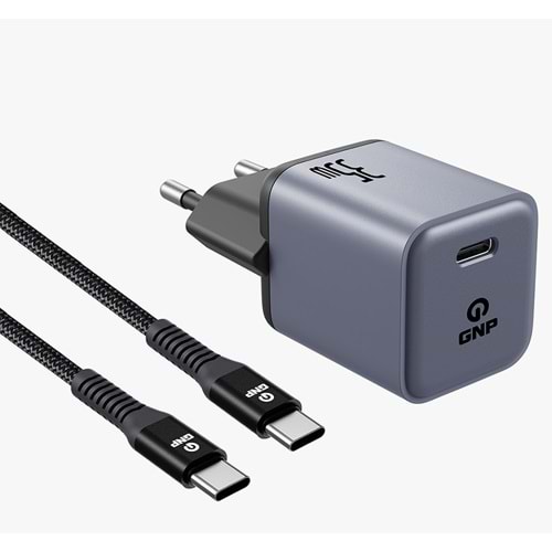Genpa 3.0A PD 35w Type-c To Type-c Kablo + Şarj Başlığı Set