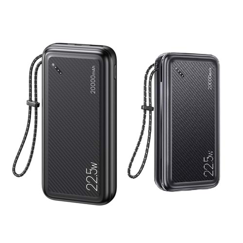 Usams US-CD168 20000mAh Powerbank QC3.0+PD Hızlı Şarj - Siyah