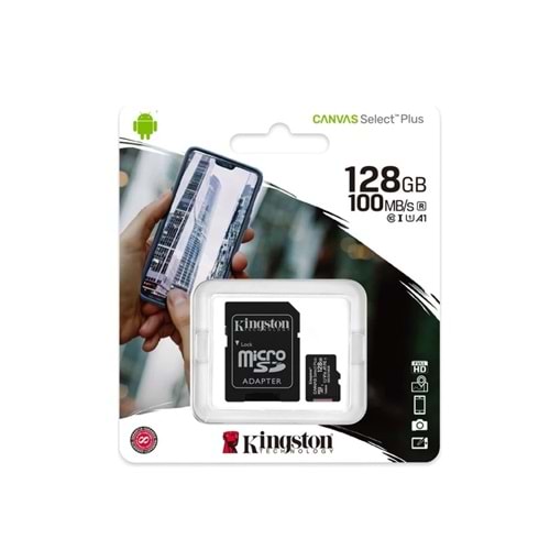 Kingston Canvas Select Plus SDCS2/128GB 128 GB Hafıza Kartı Class 10 UHS-I