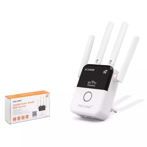 PIX-LINK LV-AC35Q WiFi Repeater / Router / AP AC3800 Dual Band 5 Ghz - Siyah Beyaz