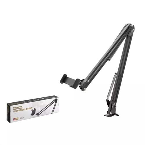 NODAR ND1051 Mafsallı Kollu Masa Kenarı Telefon ve Tablet Standı - Siyah