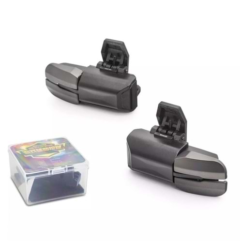 HADRON HDX3586 Altı Parmak Destekli Çift Butonlu Alaşım Metal Mobil Oyun Tetiği L1 R1 L2 R2 Ateş Butonu PUBG CoD Free Fire Uyumlu - Siyah