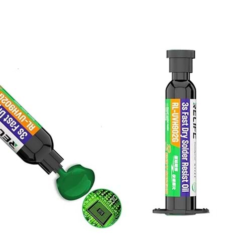 Relife Rl-Uvh902G 3s Hızlı Kuruyan Uv Flux Anakart / Bord Boyası 10cc - Yeşil