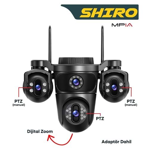 MPIA SHIRO 16 MP Full HD 4 Lensli Wi-Fi Kamera