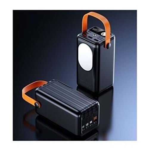 Cepini Cp-05 50.000mAh PD 22.5w Hızlı Şarj Destekli Powerbank - Dahili 4 Kablolu ve LED Aydınlatmalı - Siyah