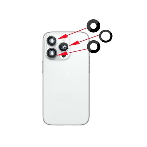 İphone 14 Pro Max Kamera Camı 3Lü Set