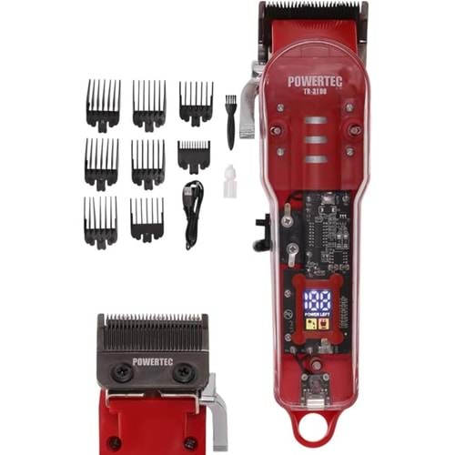 Powertec TR-3100 Profesyonel Şarjlı Saç Sakal Tıraş Makinesi