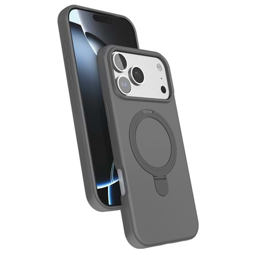 Newface Apple iPhone 17 Pro Max Regal Magsafe Standlı Kapak - Titan Gray