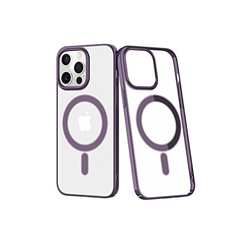 Newface Apple iPhone 14 Pro Max Kılıf Element Magneticsafe Sert Kapak - Mavi