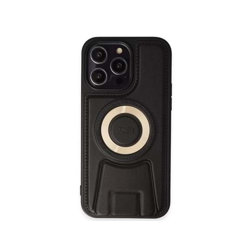 Newface Apple iPhone 13 Pro Max Kılıf Merkür Magneticsafe Standlı Kapak - Black