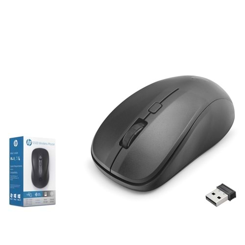 HP S500 Kablosuz Mouse 2.4 GHz 1600 DPI Siyah