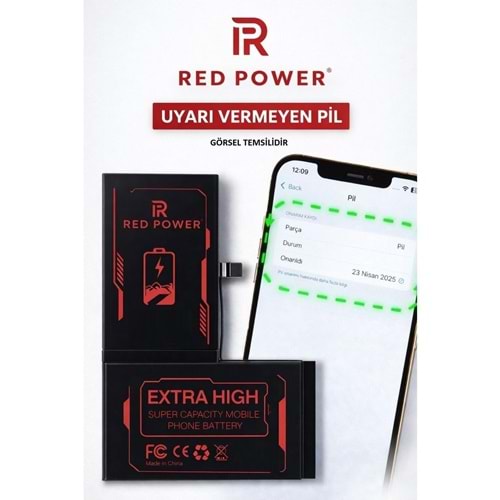 Red Power İphone 15 Plus Batarya Güçlendirilmiş 5260mAh (Çok Aktarım Gerekmez 2.El Yazar)