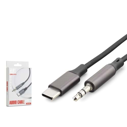 HADRON GJ-021 Type-C 3.5 mm Ses Kablosu 1m Siyah